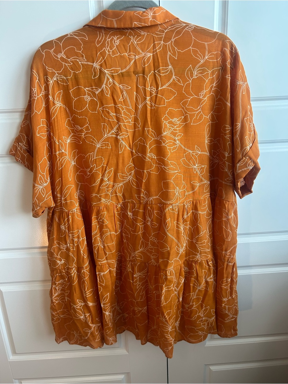 Cato Orange Floral Wrap-top Tiered Blouse - Picture 9 of 14
